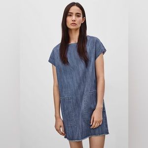 Arotzia Wilfred Free Nori Denim Sack Mini Dress XS